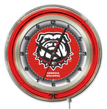 19" Georgia Bulldogs Neon Clock