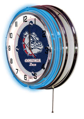 Gonzaga Bulldogs Officially Licensed Logo Neon Clock Wall Decor