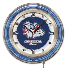 Gonzaga Bulldogs Officially Licensed Logo Neon Clock Wall Decor