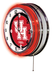 University of Houston Cougars Officially Licensed Logo Neon Clock Wall Decor