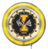 19" Idaho Vandals Logo Neon Clock