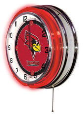 Illinois State University Redbirds Officially Licensed Logo Neon Clock Wall Decor Side View
