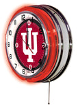 19" Indiana Hoosiers Logo Neon Clock
