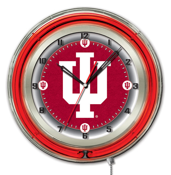 19" Indiana Hoosiers Logo Neon Clock