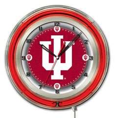 Indiana Hoosiers Officially Licensed Logo Neon Clock Wall Decor