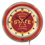 19" Iowa State Cyclones Neon Clock