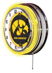 Iowa Hawkeyes Officially Licensed Logo Neon Clock Wall Decor