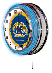 Kent State University Golden Flashes Officially Licensed Logo Neon Clock Wall Decor Side View