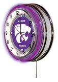 19" Kansas State Wildcats Neon Clock