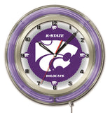 19" Kansas State Wildcats Neon Clock