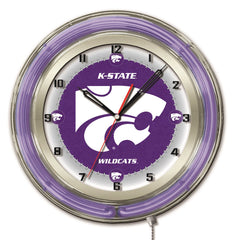 Kansas State Wildcats Officially Licensed Logo Neon Clock Wall Decor