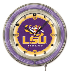 LSU Tigers Officially Licensed Logo Neon Clock Wall Decor