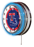 19" Louisiana Tech Bulldogs Neon Clock