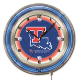 19" Louisiana Tech Bulldogs Neon Clock