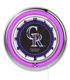 19" Colorado Rockies Neon Clock