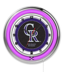 19" Colorado Rockies Officially Licensed Logo Neon Clock