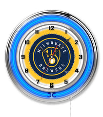 19" Milwaukee Brewers Officially Licensed Logo Neon Clock