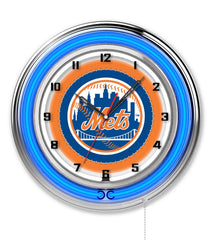 19" New York Mets Officially Licensed Logo Neon Clock