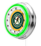 19" Oakland Athletics Neon Clock