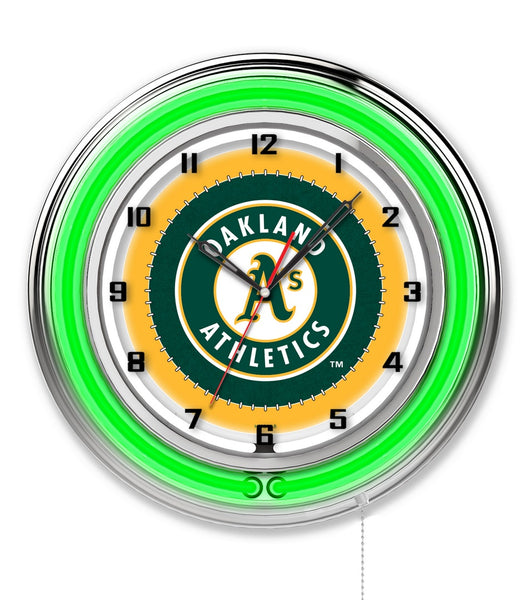 19" Oakland Athletics Neon Clock