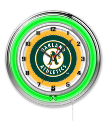 19" Oakland Athletics Officially Licensed Logo Neon Clock