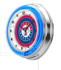 19" Texas Rangers Neon Clock