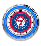 19" Texas Rangers Neon Clock