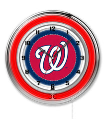 19" Washington Nationals Officially Licensed Logo Neon Clock