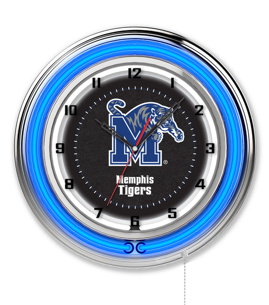 19" Memphis Tigers Neon Clock