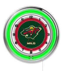 Minnesota Wild Officially Licensed Logo Neon Clock Wall Decor