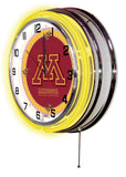 19" Minnesota Golden Gophers Neon Clock