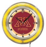 19" Minnesota Golden Gophers Neon Clock