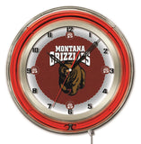 19" Montana Neon Clock | UM Grizzlies Retro Neon Clock