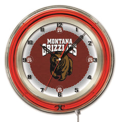 University of Montana Grizzlies Officially Licensed Logo Neon Clock Wall Decor