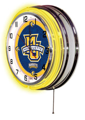 Marquette University Golden Eagles Officially Licensed Logo Neon Clock Wall Decor Side View