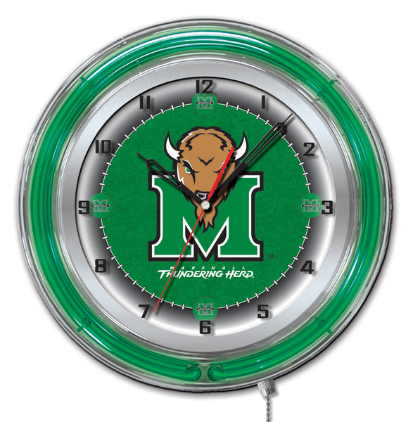 19" Marshall University Thundering Herd Neon Clock