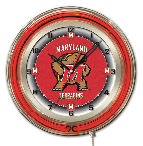19" Maryland Terrapins Neon Clock
