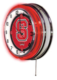 19" North Carolina State Wolfpack Neon Clock