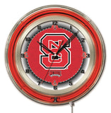 19" North Carolina State Wolfpack Neon Clock