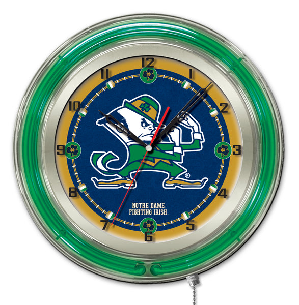 19" Notre Dame University Fighting Irish Neon Clock