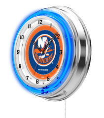 New York Islanders Officially Licensed Logo Neon Clock Wall Decor