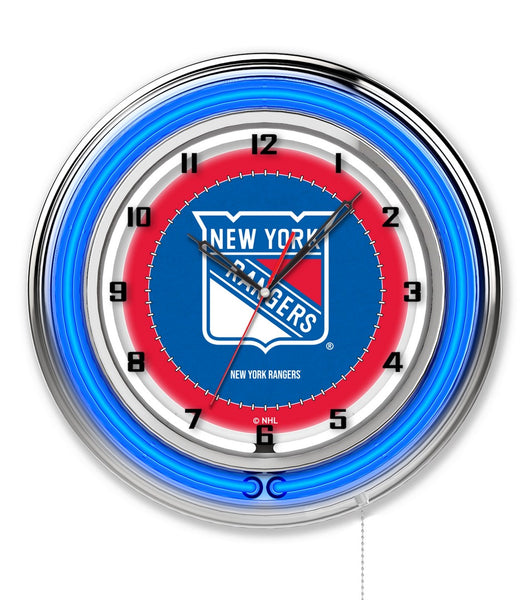 19" New York Rangers Neon Clock