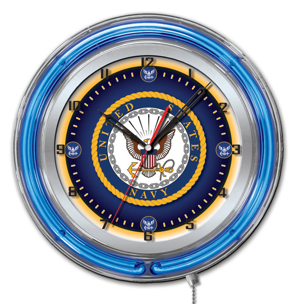 19" United States Navy Neon Clock