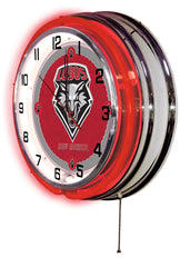 University of New Mexico Lobos Officially Licensed Logo Neon Clock Wall Decor Side View