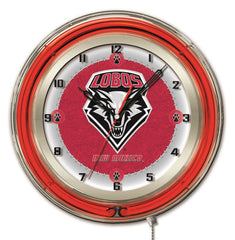 University of New Mexico Lobos Officially Licensed Logo Neon Clock Wall Decor
