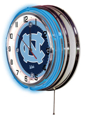 North Carolina Tar Heels Officially Licensed Logo Neon Clock Wall Decor