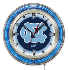 North Carolina Tar Heels Officially Licensed Logo Neon Clock Wall Decor