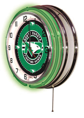 North Dakota Fighting Hawks Officially Licensed Logo Neon Clock Wall Decor