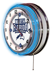 University of North Florida Ospreys Officially Licensed Logo Neon Clock Wall Decor