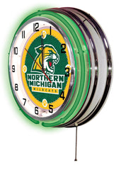 Northern Michigan University Wildcats Officially Licensed Logo Neon Clock Wall Decor Side View
